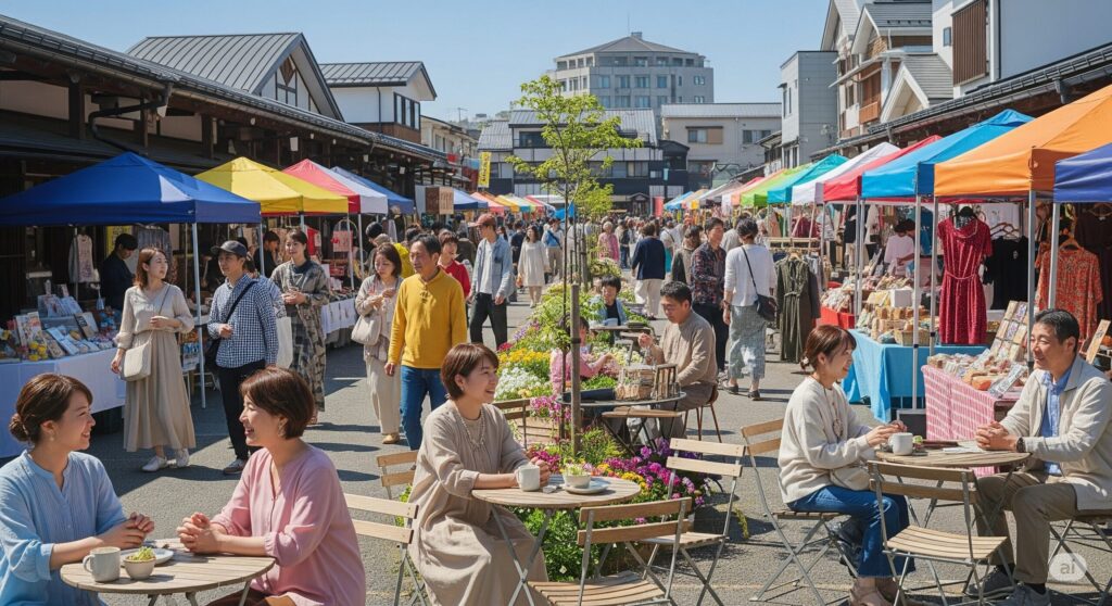 おしゃれなカフェも多い小山市のマルシェ