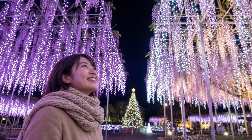 イルミネーションランキング上位の足利で感動体験