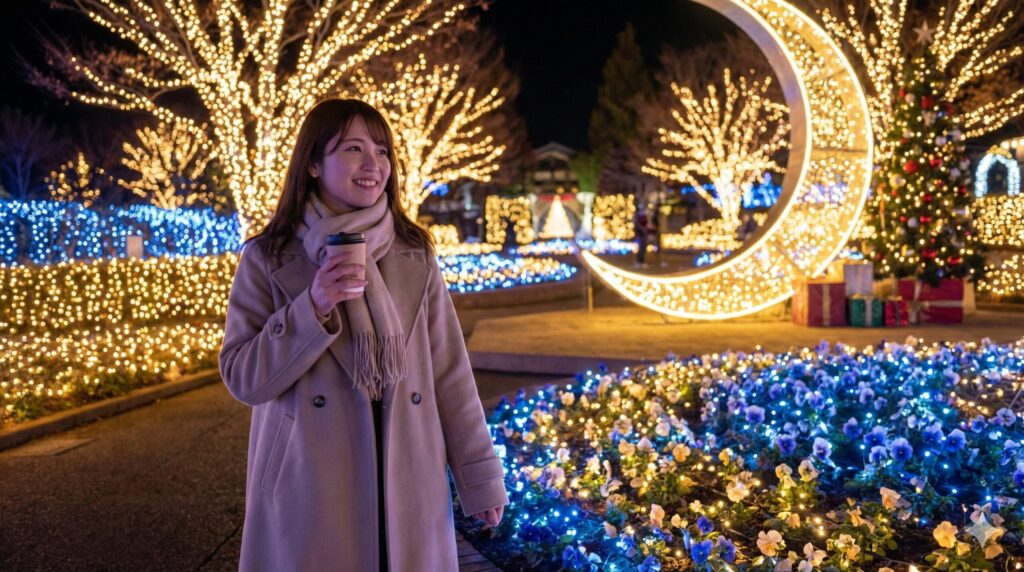 フラワーパークのイルミネーションとライトアップ