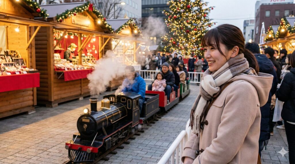 高崎クリスマスマーケットのミニSLは見逃せない